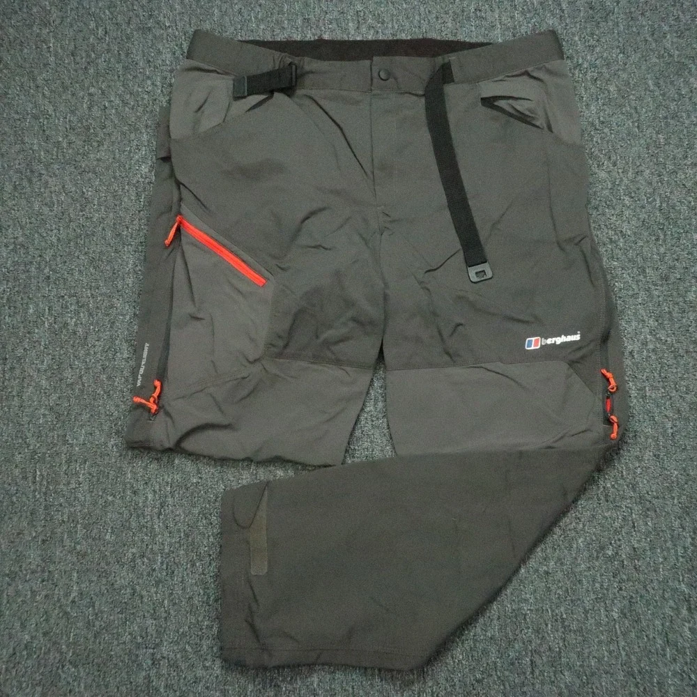 Berghaus Pants‎ Men 40x32 Gray Vapour Light Belted Zip Pockets Hiking